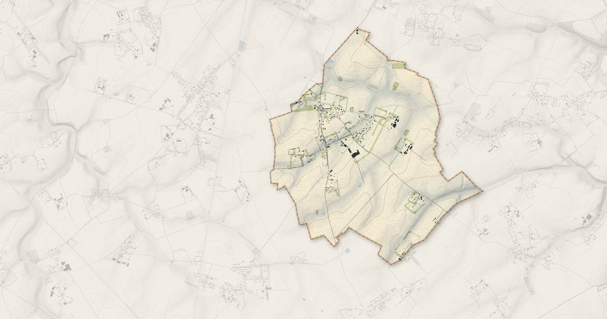 Portrait cartographique de Thiouville : relief, eau, forêts, bâti et voies, calculés à partir des données de l'IGN