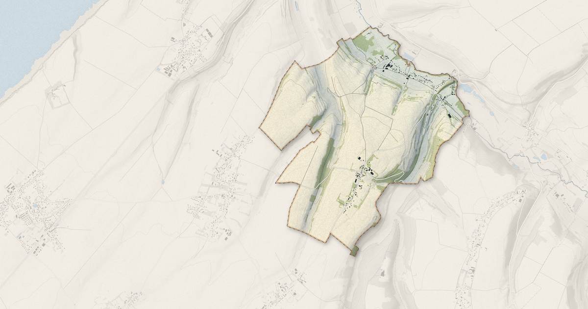 Portrait cartographique de Touffreville-sur-Eu : relief, eau, forêts, bâti et voies, calculés à partir des données de l'IGN