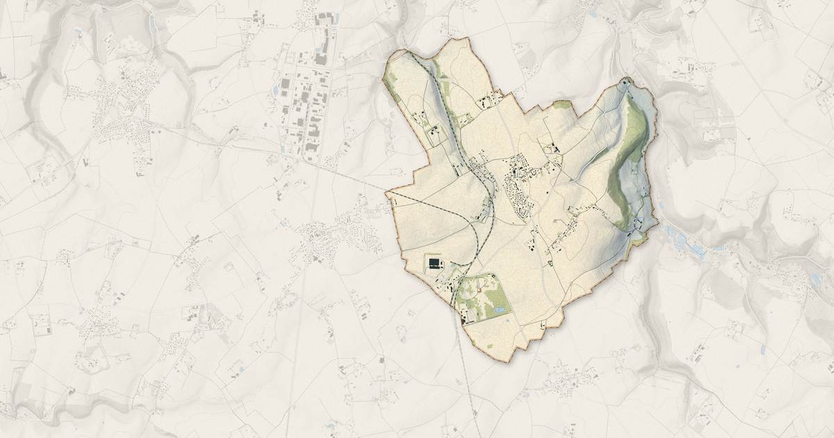Portrait cartographique de Tourville-les-Ifs : relief, eau, forêts, bâti et voies, calculés à partir des données de l'IGN