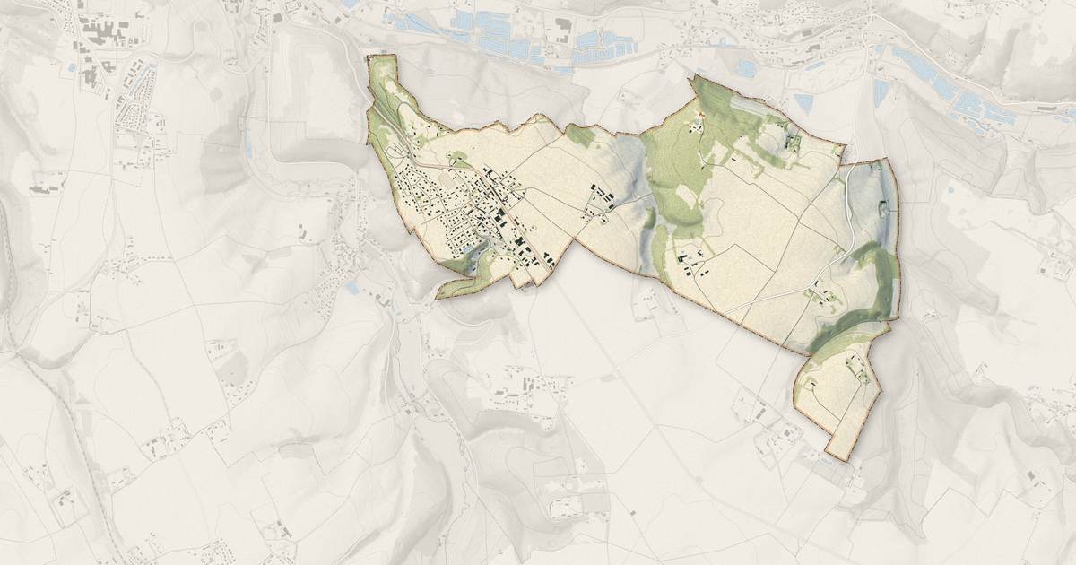 Portrait cartographique de Toussaint : relief, eau, forêts, bâti et voies, calculés à partir des données de l'IGN