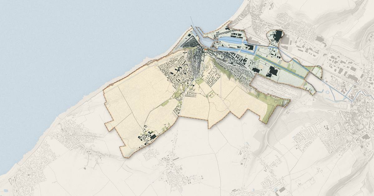 Portrait cartographique de Le Tréport : relief, eau, forêts, bâti et voies, calculés à partir des données de l'IGN