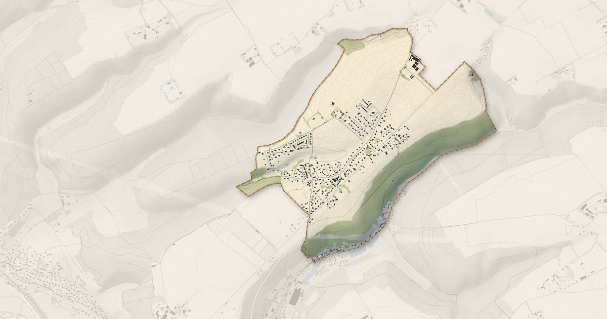 Portrait cartographique de La Trinité-du-Mont : relief, eau, forêts, bâti et voies, calculés à partir des données de l'IGN