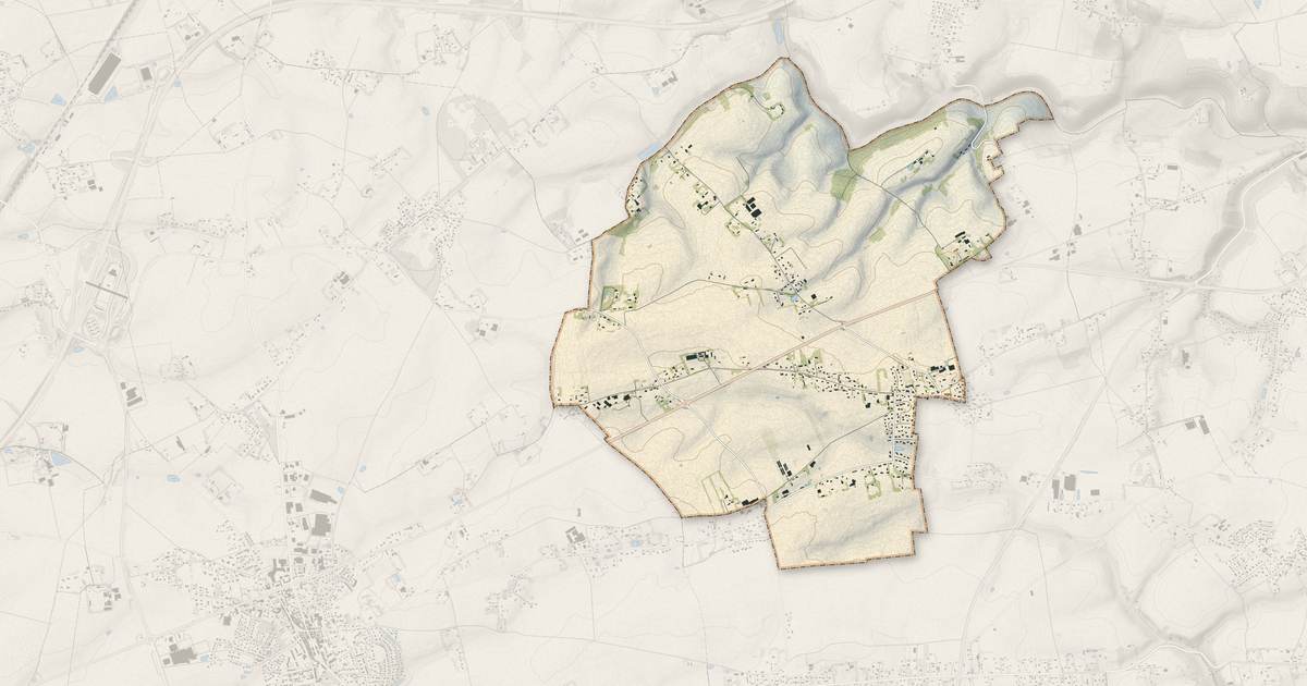 Portrait cartographique de Les Trois-Pierres : relief, eau, forêts, bâti et voies, calculés à partir des données de l'IGN