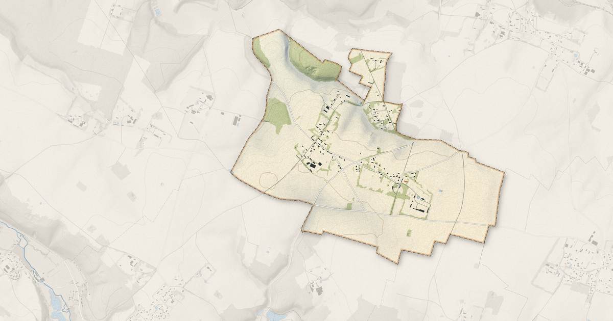 Portrait cartographique de Veauville-lès-Quelles : relief, eau, forêts, bâti et voies, calculés à partir des données de l'IGN
