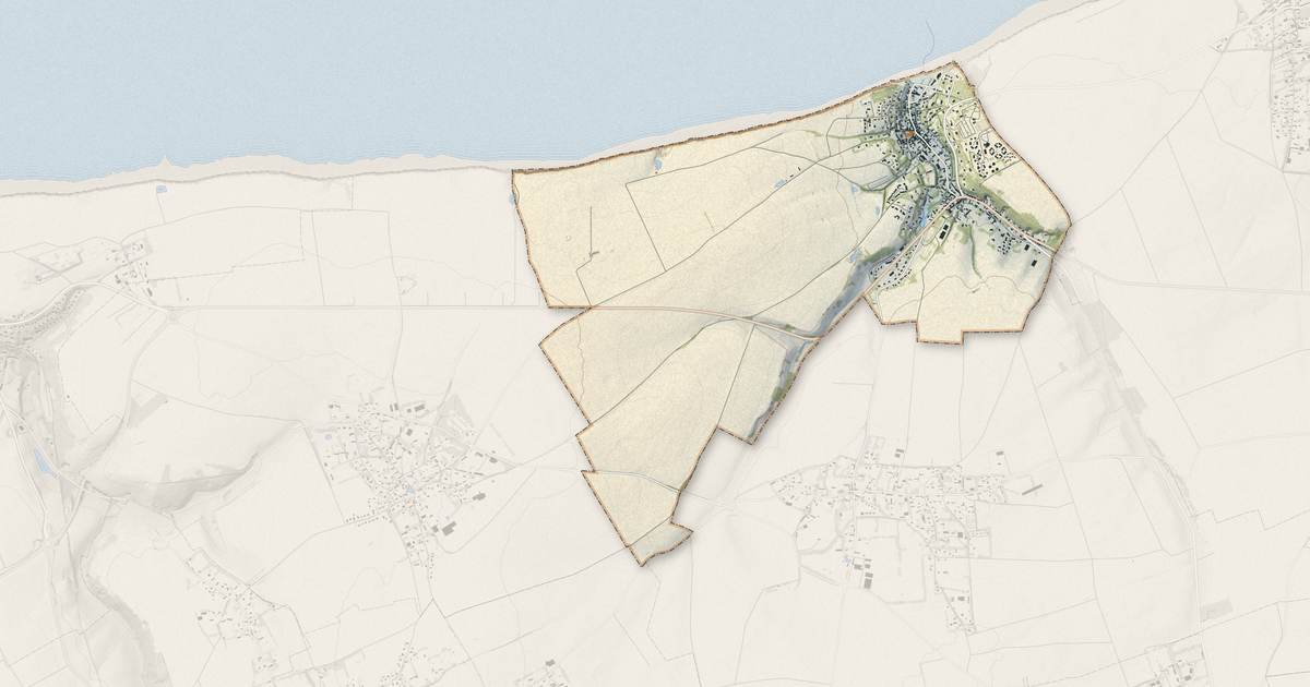 Portrait cartographique de Veules-les-Roses : relief, eau, forêts, bâti et voies, calculés à partir des données de l'IGN