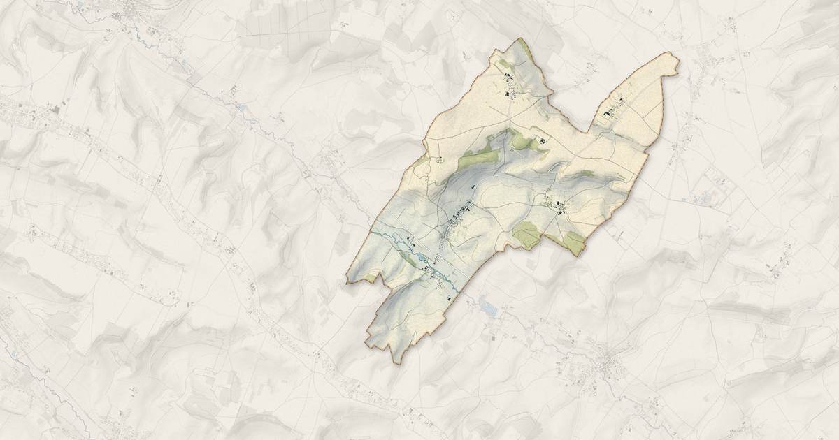 Portrait cartographique de Wanchy-Capval : relief, eau, forêts, bâti et voies, calculés à partir des données de l'IGN