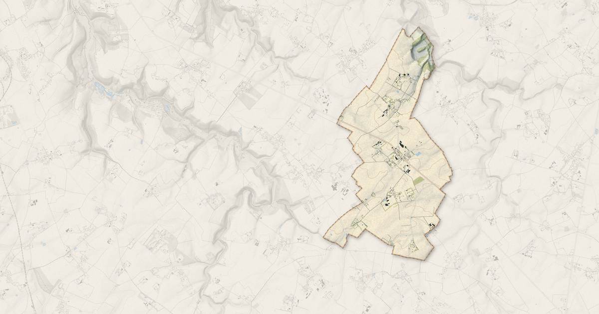 Portrait cartographique de Ypreville-Biville : relief, eau, forêts, bâti et voies, calculés à partir des données de l'IGN