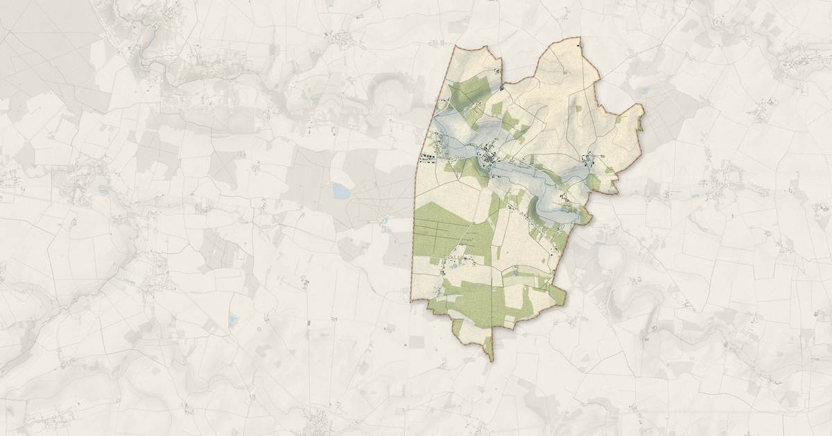 Portrait cartographique de Amillis : relief, eau, forêts, bâti et voies, calculés à partir des données de l'IGN