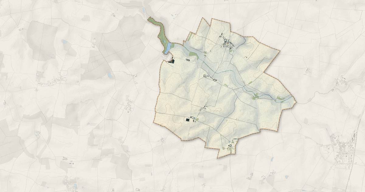 Portrait cartographique de Augers-en-Brie : relief, eau, forêts, bâti et voies, calculés à partir des données de l'IGN