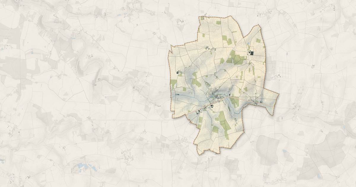 Portrait cartographique de Beton-Bazoches : relief, eau, forêts, bâti et voies, calculés à partir des données de l'IGN