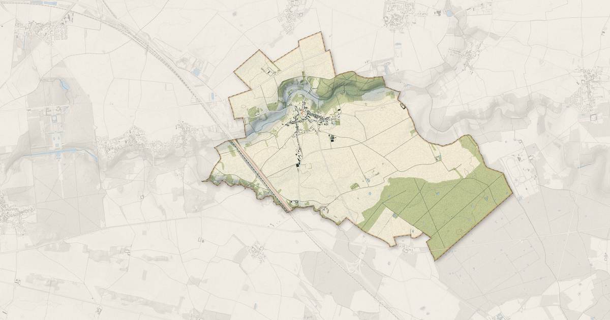 Portrait cartographique de Blandy : relief, eau, forêts, bâti et voies, calculés à partir des données de l'IGN
