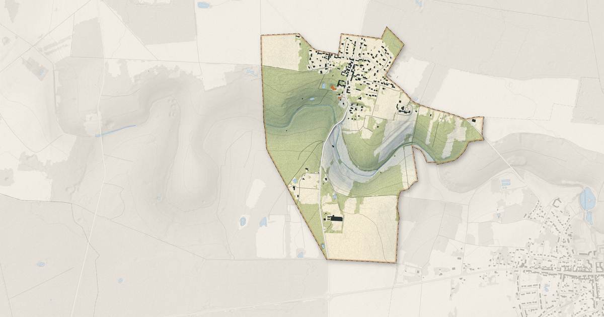 Portrait cartographique de Bréau : relief, eau, forêts, bâti et voies, calculés à partir des données de l'IGN