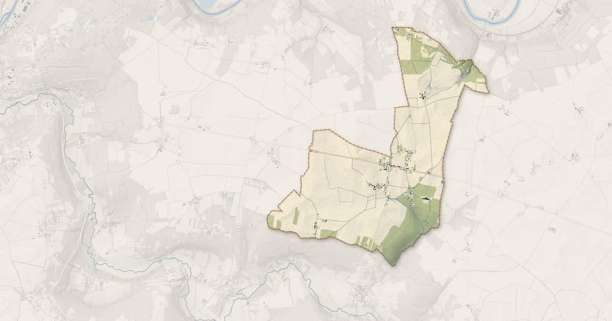 Portrait cartographique de Bussières : relief, eau, forêts, bâti et voies, calculés à partir des données de l'IGN