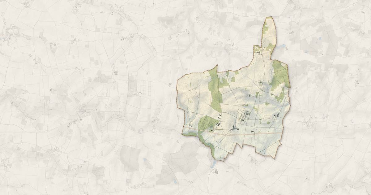 Portrait cartographique de Cerneux : relief, eau, forêts, bâti et voies, calculés à partir des données de l'IGN