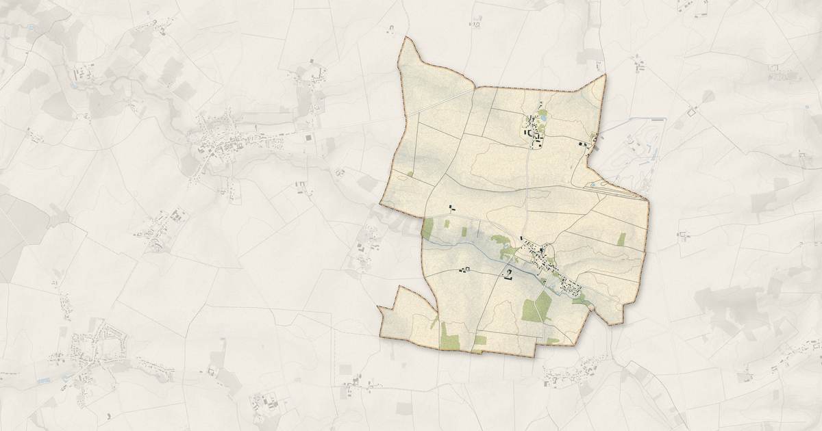 Portrait cartographique de Chartronges : relief, eau, forêts, bâti et voies, calculés à partir des données de l'IGN