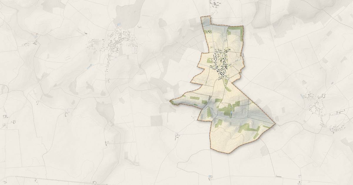 Portrait cartographique de Châteaubleau : relief, eau, forêts, bâti et voies, calculés à partir des données de l'IGN