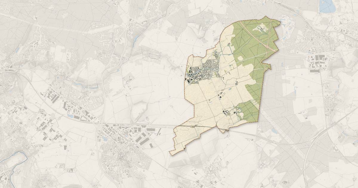 Portrait cartographique de Chevry-Cossigny : relief, eau, forêts, bâti et voies, calculés à partir des données de l'IGN