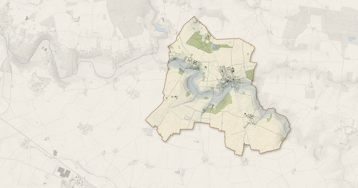 Portrait cartographique de Courpalay : relief, eau, forêts, bâti et voies, calculés à partir des données de l'IGN