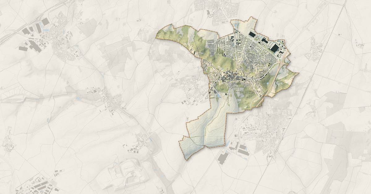 Portrait cartographique de Dammartin-en-Goële : relief, eau, forêts, bâti et voies, calculés à partir des données de l'IGN