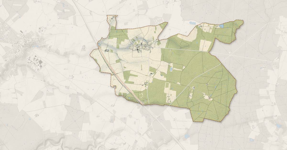 Portrait cartographique de Les Écrennes : relief, eau, forêts, bâti et voies, calculés à partir des données de l'IGN