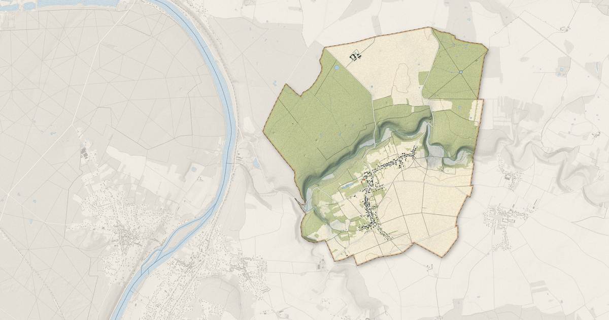 Portrait cartographique de Féricy : relief, eau, forêts, bâti et voies, calculés à partir des données de l'IGN