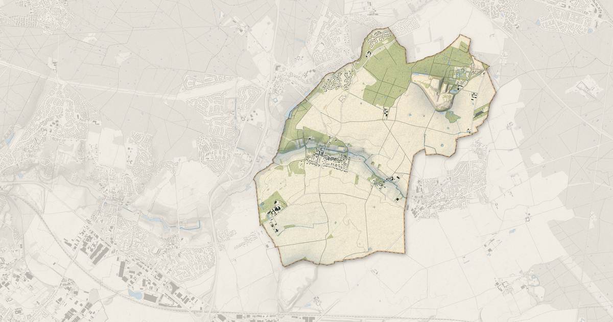 Portrait cartographique de Férolles-Attilly : relief, eau, forêts, bâti et voies, calculés à partir des données de l'IGN