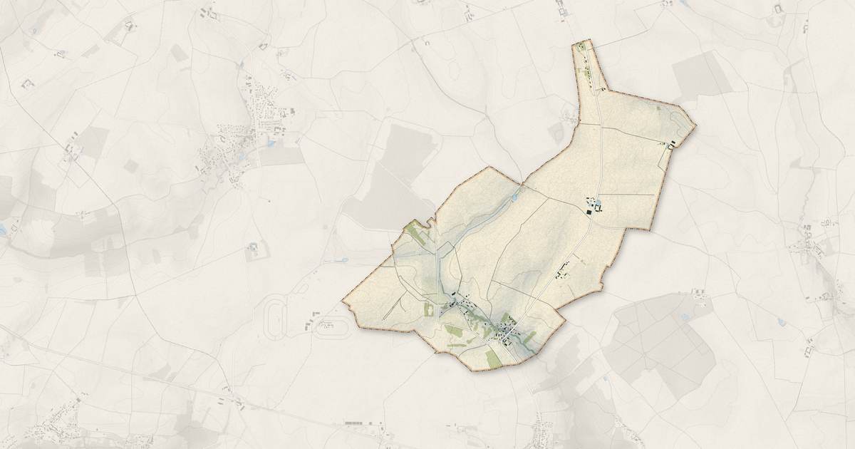 Portrait cartographique de Giremoutiers : relief, eau, forêts, bâti et voies, calculés à partir des données de l'IGN