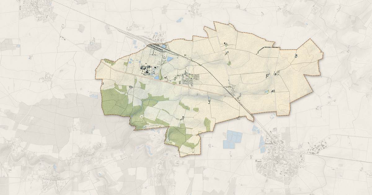 Portrait cartographique de Grandpuits-Bailly-Carrois : relief, eau, forêts, bâti et voies, calculés à partir des données de l'IGN