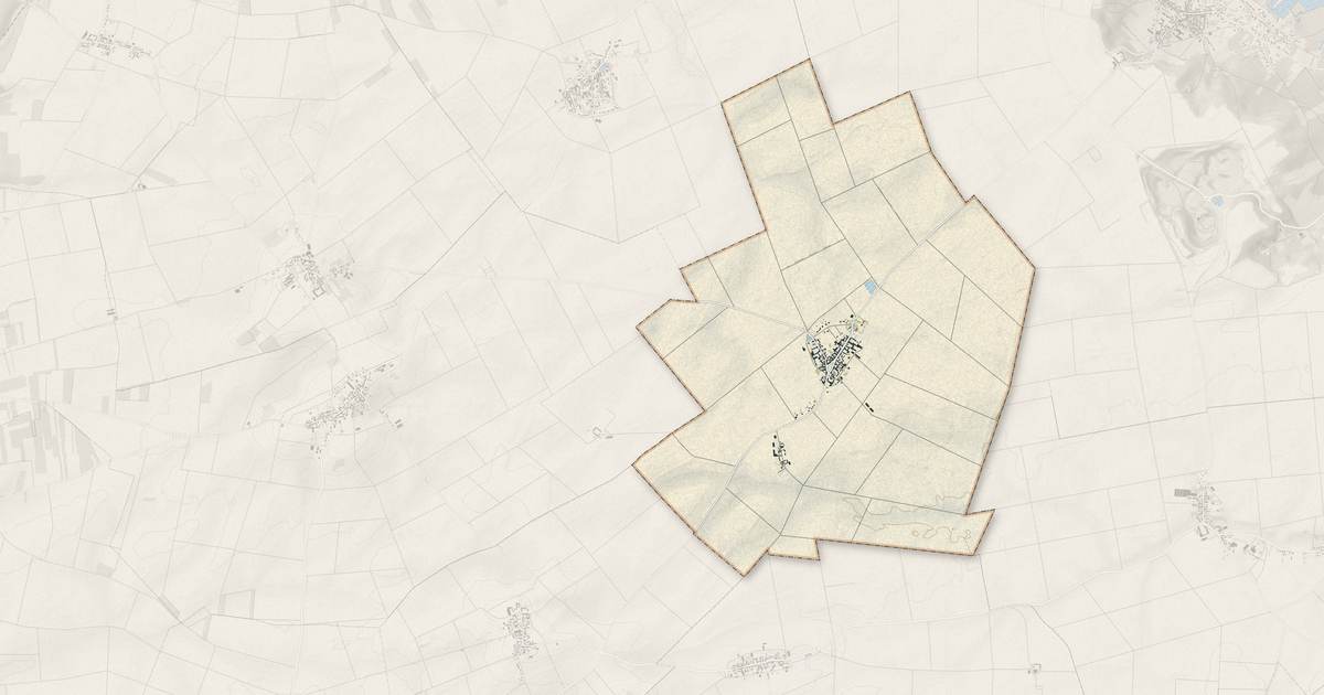 Portrait cartographique de Guercheville : relief, eau, forêts, bâti et voies, calculés à partir des données de l'IGN