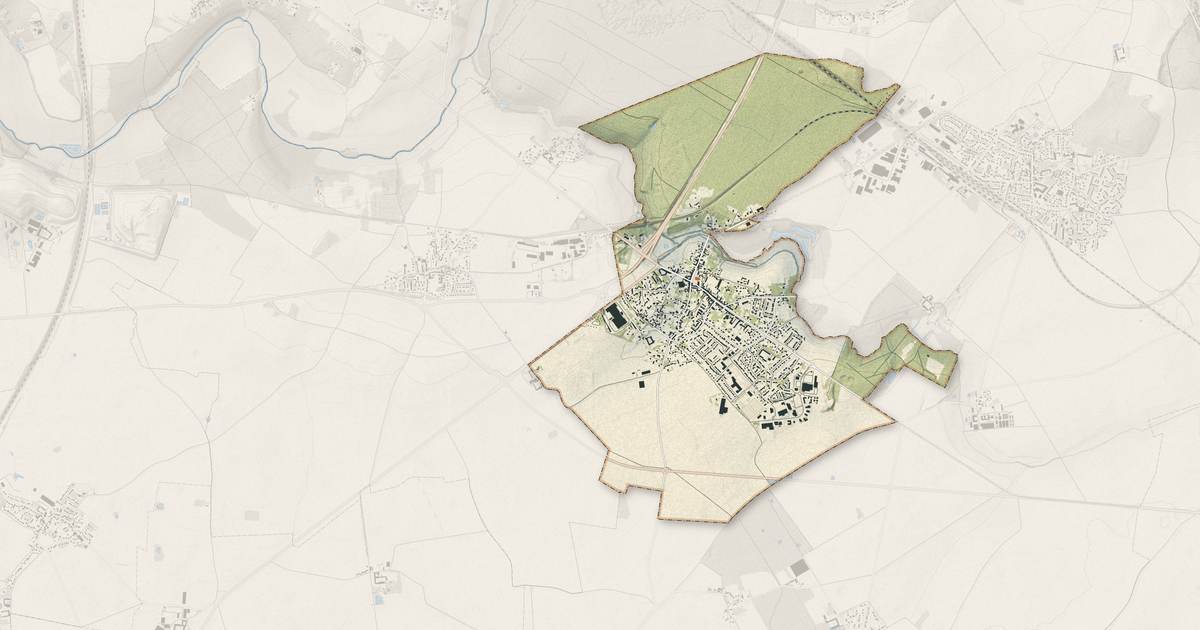 Portrait cartographique de Guignes : relief, eau, forêts, bâti et voies, calculés à partir des données de l'IGN