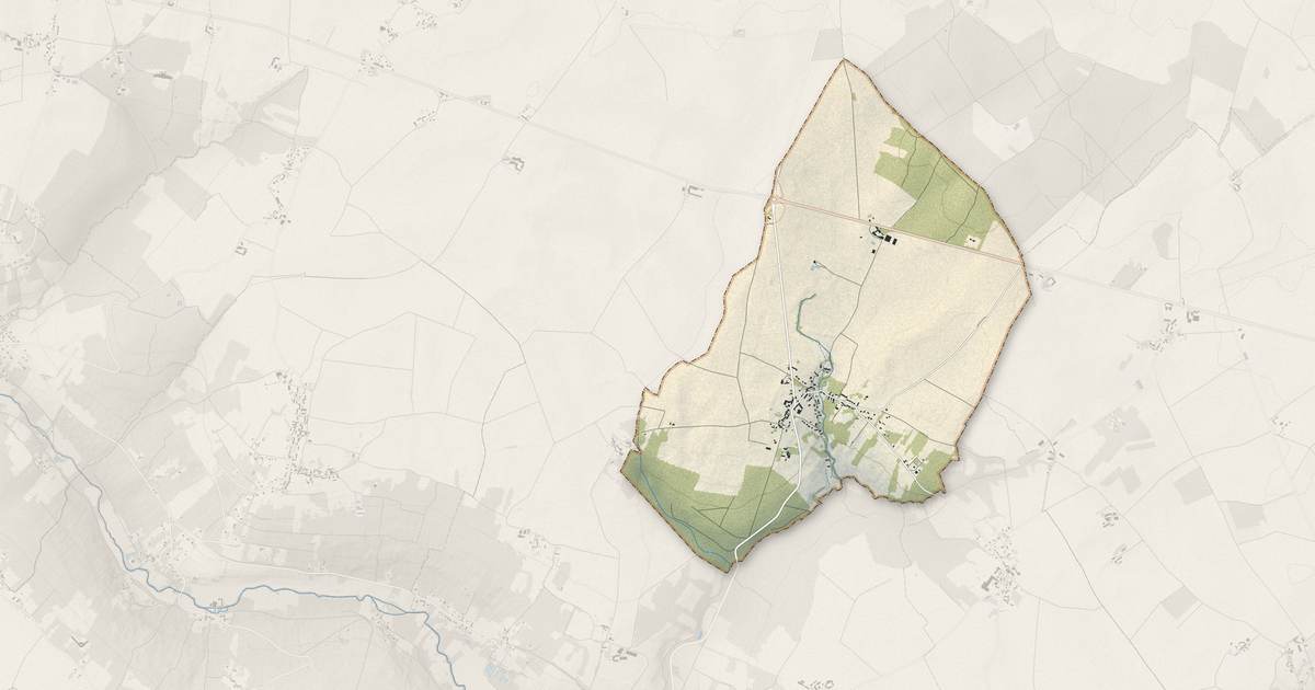 Portrait cartographique de Hondevilliers : relief, eau, forêts, bâti et voies, calculés à partir des données de l'IGN