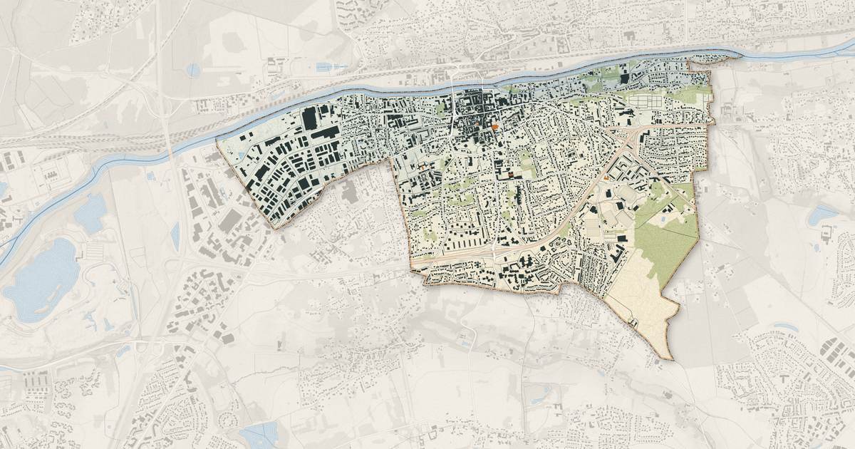 Portrait cartographique de Lagny-sur-Marne : relief, eau, forêts, bâti et voies, calculés à partir des données de l'IGN