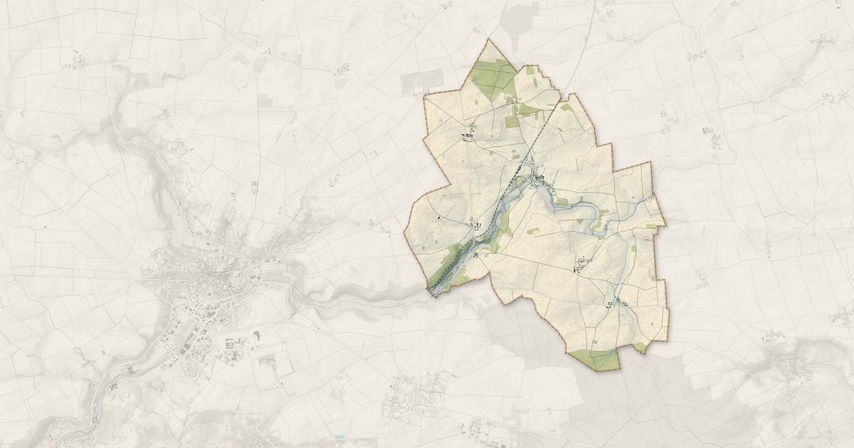 Portrait cartographique de Léchelle : relief, eau, forêts, bâti et voies, calculés à partir des données de l'IGN