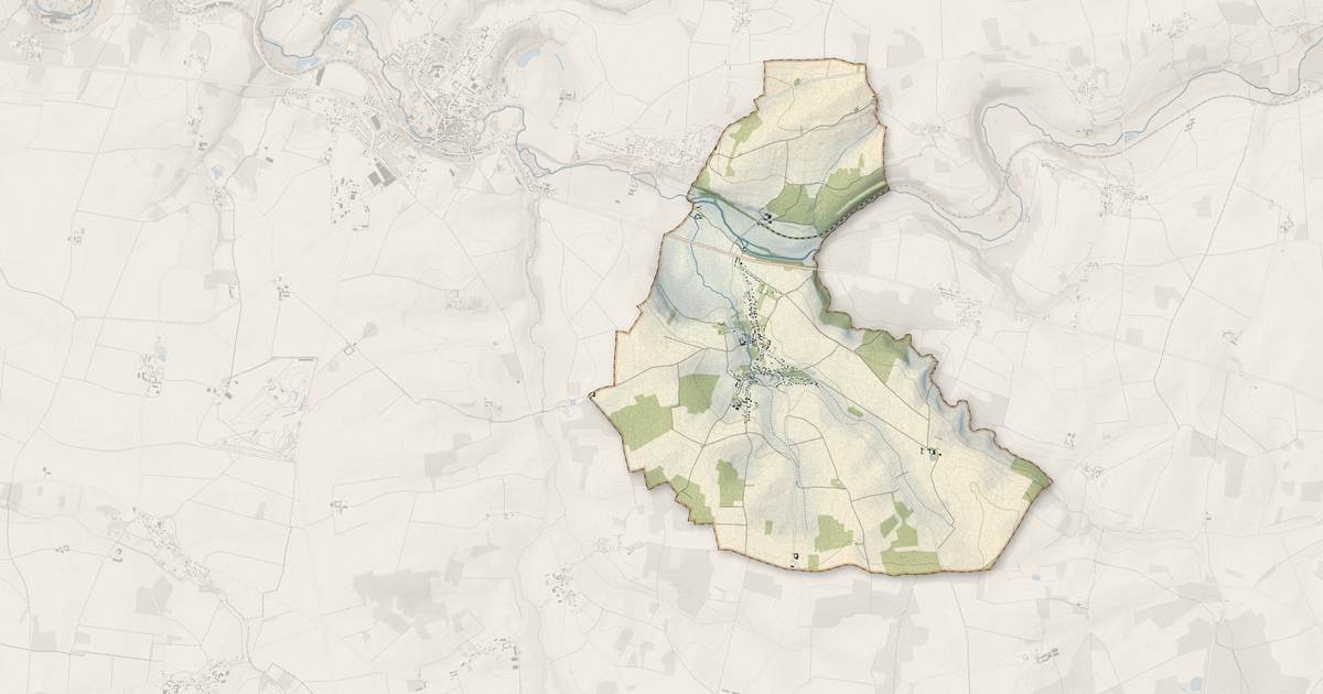 Portrait cartographique de Lescherolles : relief, eau, forêts, bâti et voies, calculés à partir des données de l'IGN