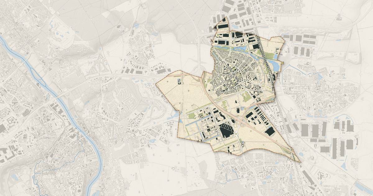 Portrait cartographique de Lieusaint : relief, eau, forêts, bâti et voies, calculés à partir des données de l'IGN
