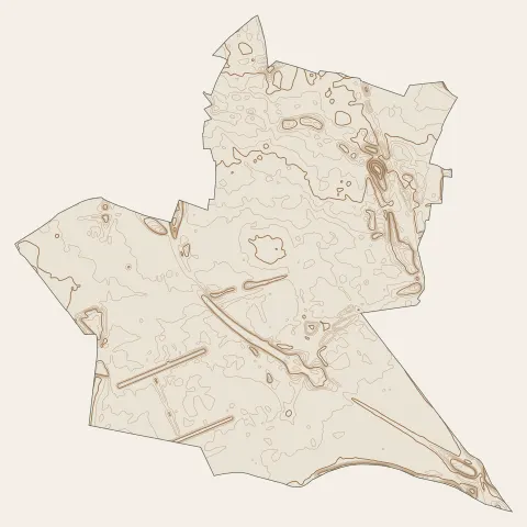 Lieusaint : courbes de niveau