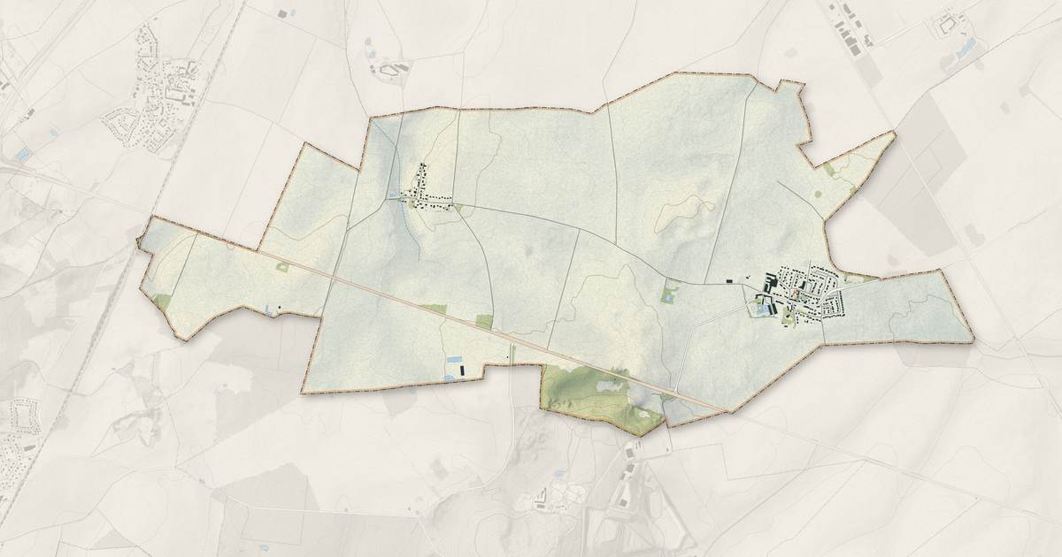 Portrait cartographique de Marchémoret : relief, eau, forêts, bâti et voies, calculés à partir des données de l'IGN