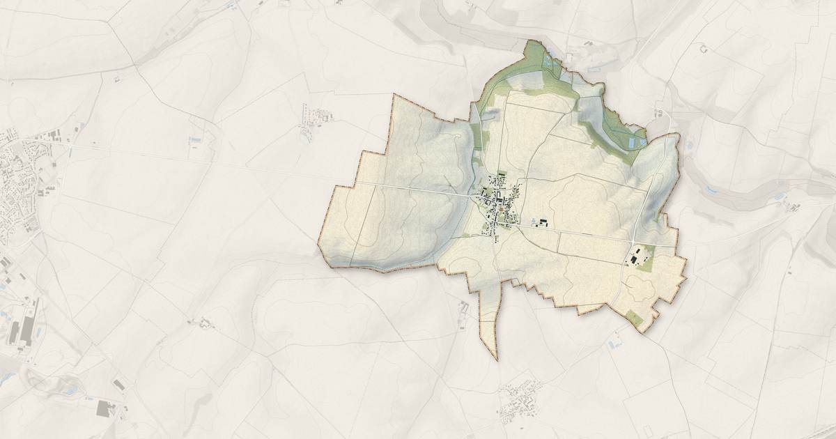 Portrait cartographique de Marcilly : relief, eau, forêts, bâti et voies, calculés à partir des données de l'IGN