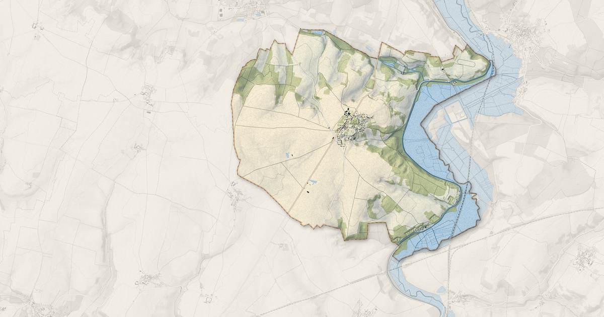 Portrait cartographique de May-en-Multien : relief, eau, forêts, bâti et voies, calculés à partir des données de l'IGN