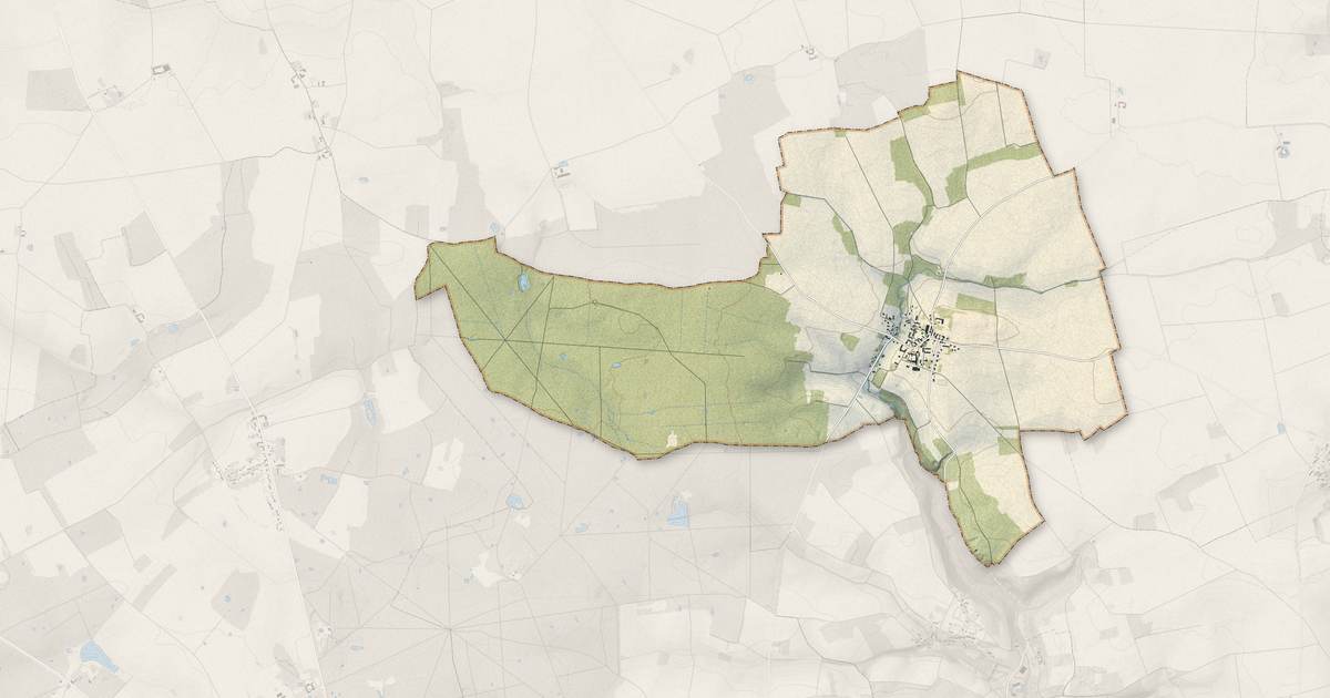 Portrait cartographique de Meigneux : relief, eau, forêts, bâti et voies, calculés à partir des données de l'IGN
