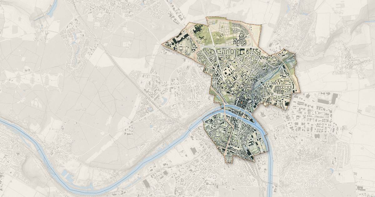 Portrait cartographique de Melun : relief, eau, forêts, bâti et voies, calculés à partir des données de l'IGN