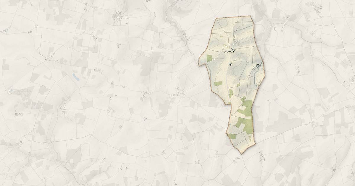 Portrait cartographique de Montenils : relief, eau, forêts, bâti et voies, calculés à partir des données de l'IGN