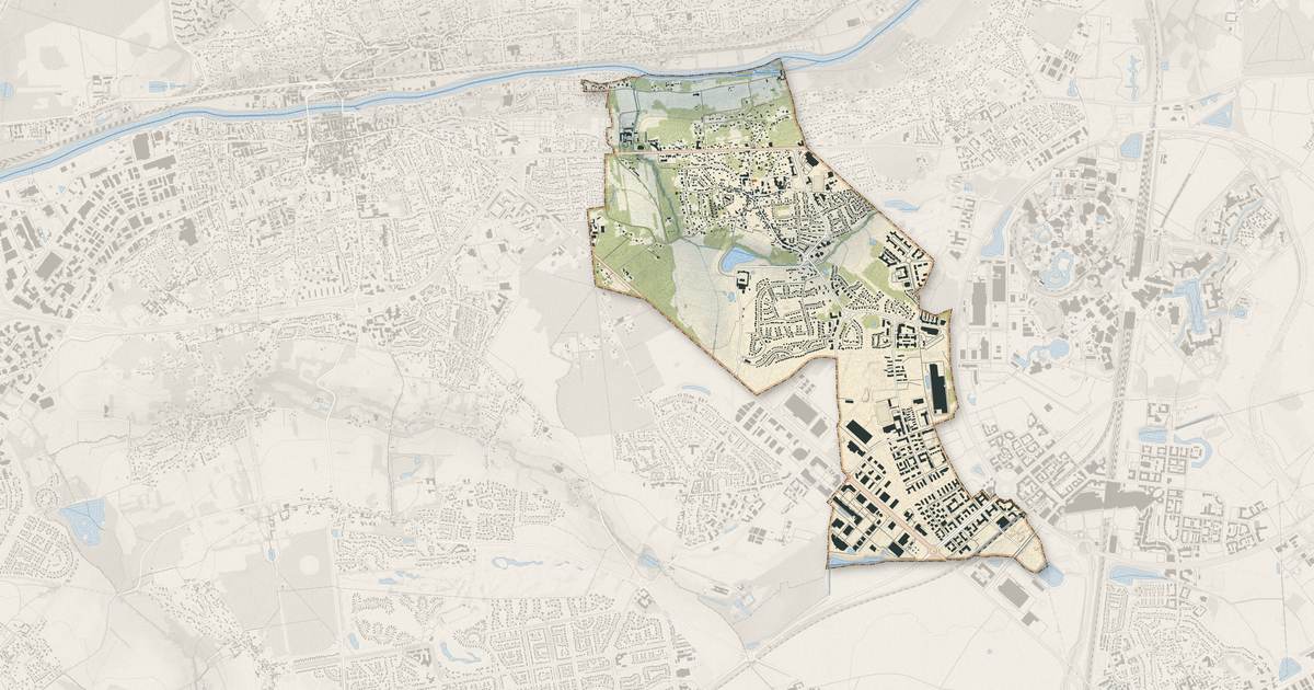 Portrait cartographique de Montévrain : relief, eau, forêts, bâti et voies, calculés à partir des données de l'IGN