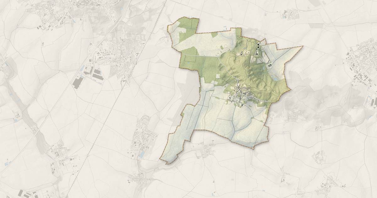 Portrait cartographique de Montgé-en-Goële : relief, eau, forêts, bâti et voies, calculés à partir des données de l'IGN