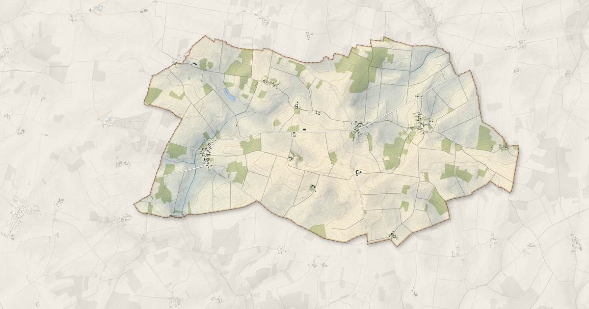 Portrait cartographique de Montolivet : relief, eau, forêts, bâti et voies, calculés à partir des données de l'IGN
