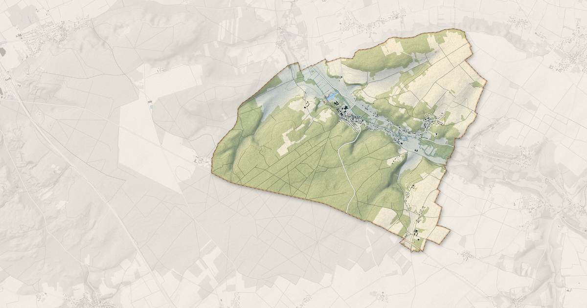 Portrait cartographique de Nanteau-sur-Lunain : relief, eau, forêts, bâti et voies, calculés à partir des données de l'IGN