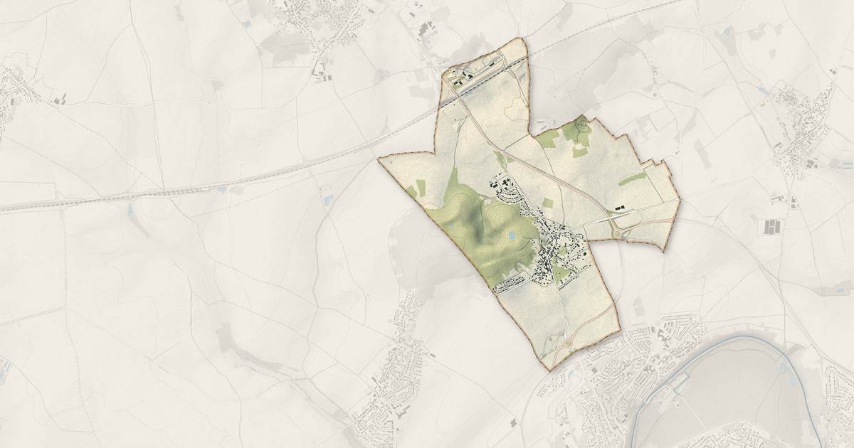Portrait cartographique de Penchard : relief, eau, forêts, bâti et voies, calculés à partir des données de l'IGN
