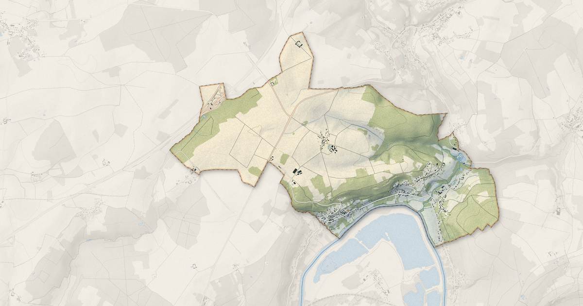 Portrait cartographique de Sainte-Aulde : relief, eau, forêts, bâti et voies, calculés à partir des données de l'IGN