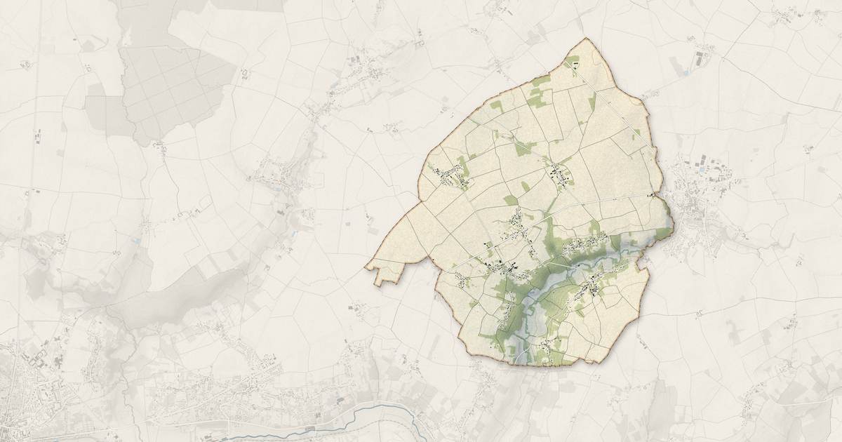 Portrait cartographique de Saint-Denis-lès-Rebais : relief, eau, forêts, bâti et voies, calculés à partir des données de l'IGN