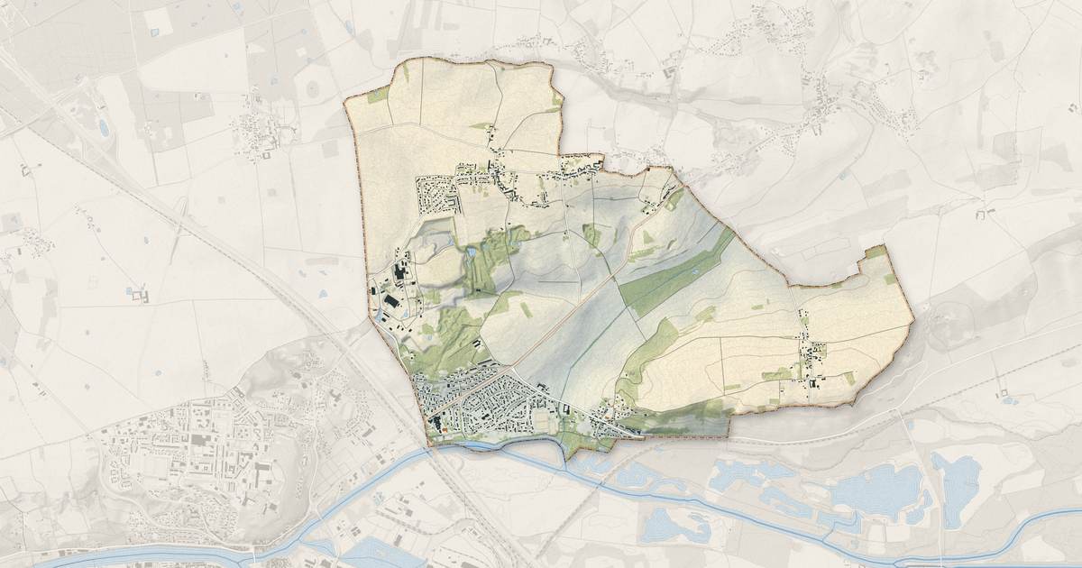 Portrait cartographique de Saint-Germain-Laval : relief, eau, forêts, bâti et voies, calculés à partir des données de l'IGN